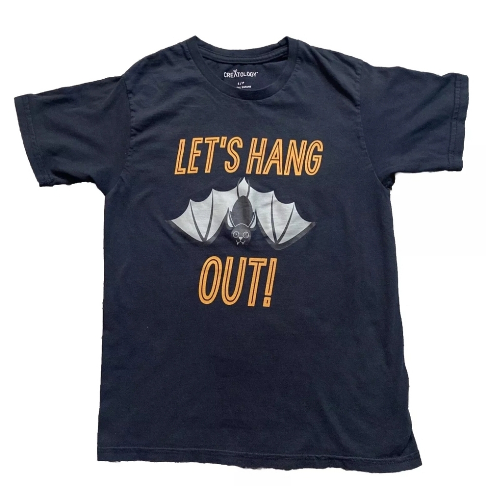 Halloween Creatology Kids T-Shirt Bats 'Lets Hang Out' Short Sleeve Size Large